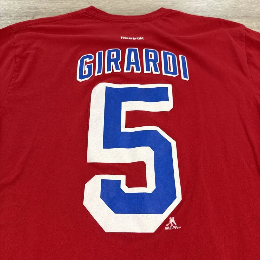 Dan Girardi Shirt New York Rangers NHL Reebok Men’s Red XL 100% Cotton